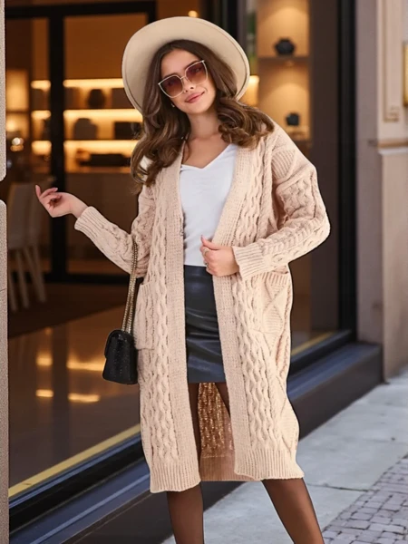 Royalfashion Poncho pull pour femmes tricoté