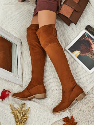 Bottes pour femmes au-dessus du genou en éco-daim Denvoria