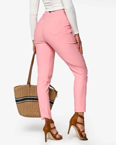 Treggings rose pour femme TAILLE PLUS- Vêtements
