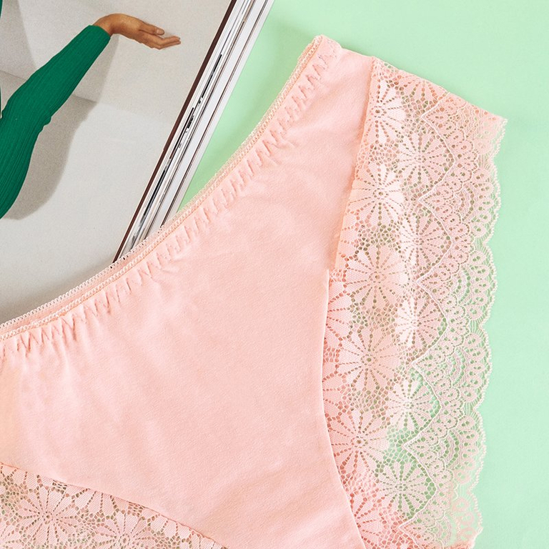 Culotte femme en dentelle rose PLUS TAILLE - Sous-vêtements