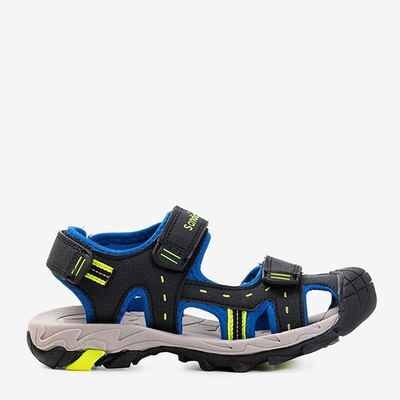 Sandales de sport noires pour enfants avec empiècements en cobalt Krifia - Footwear