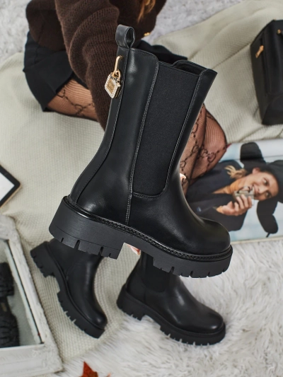 Bottines hautes pour femmes en cuir écologique Varinell