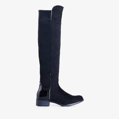 Cuissardes noires à talons plats de Gaglioli - Chaussures