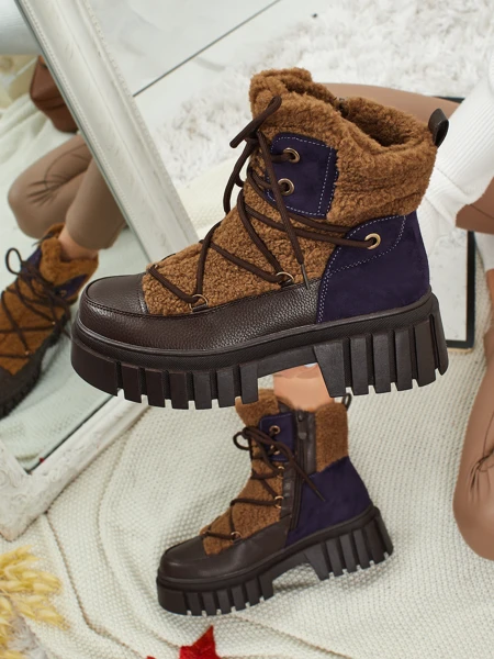 Bottines worker pour femmes avec fourrure Cindora