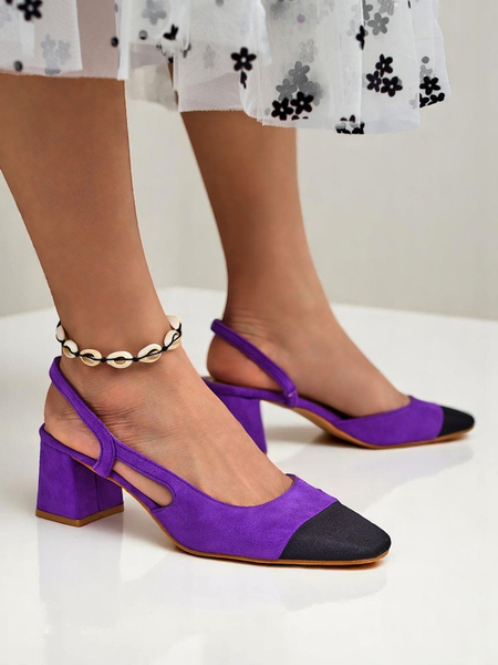 Royalfashion Escarpins pour femmes à talons bas avec bout décoratif Eleganzo