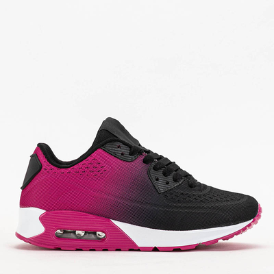Chaussures de sport femme noires et fuchsia sur la plateforme Tigeris - Footwear