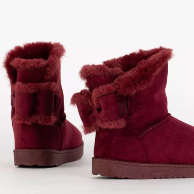 OUTLET Snow boots femme bordeaux à nœud Kioli - Chaussures
