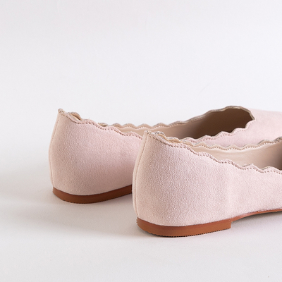 OUTLET Ballerines femme rose clair en éco-daim Antonelia - Souliers