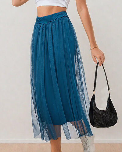 Royalfashion Jupe midi double épaisseur pour femme