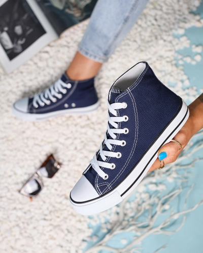 Baskets montantes bleu marine pour femme Elavvi - Footwear