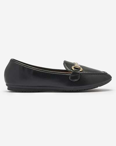 OUTLET Mocassins noirs pour femme avec ornement Sonana- Footwear