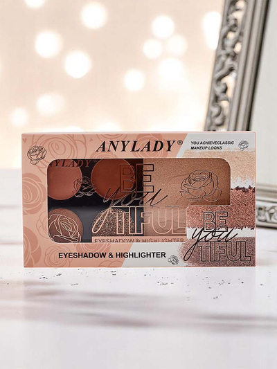 Palette de 4 fards à paupières avec paillettes et illuminateur Ruby Glamour