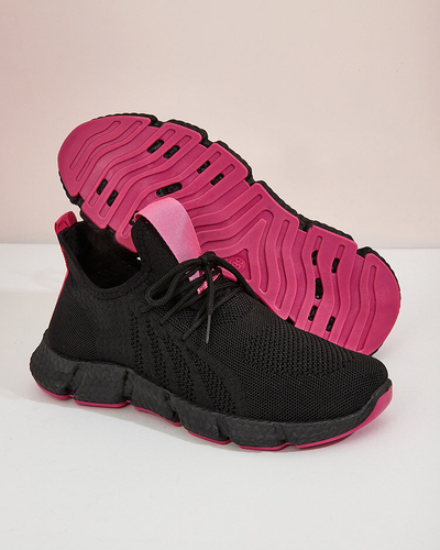 Chaussures de sport pour femmes noires et fuchsia Bommgi - Footwear