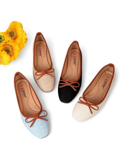 Royalfashion Ballerines pour femmes avec paillettes et un nœud Aramie