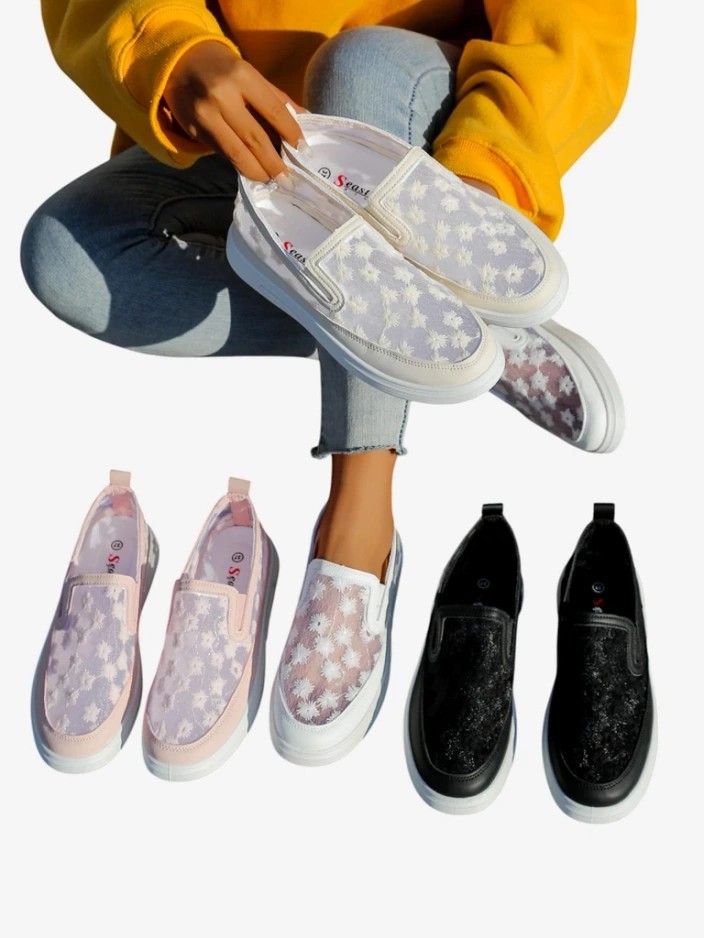 Mocassins en mesh Royalfashion pour femmes avec fleurs Emzos