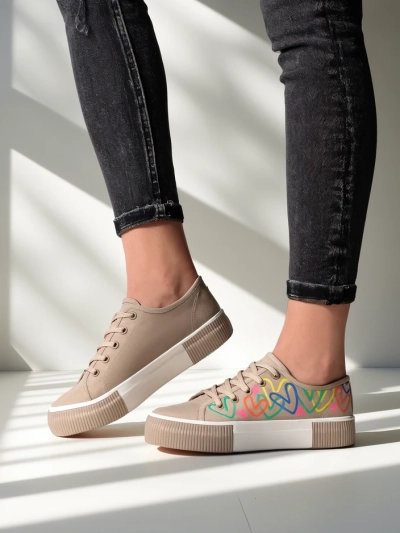 Royalfashion Baskets pour femmes avec imprimé cœur Sercess
