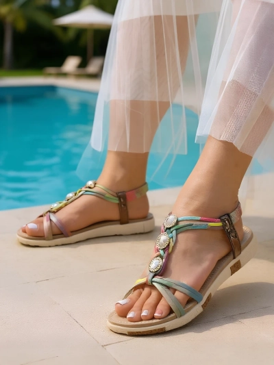 Sandales pour Femmes Colora Aurora Royalfashion Strass Printemps Été