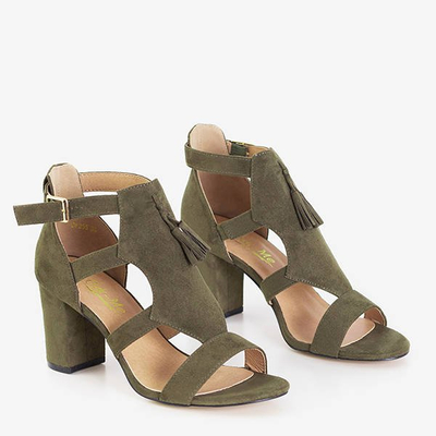 Sandales pour femmes vert foncé sur le poteau Krys - Footwear