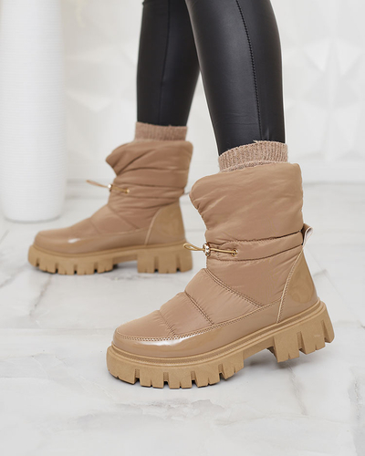 Royalfashion Bottes de neige pour femme à enfiler en marron Sadella