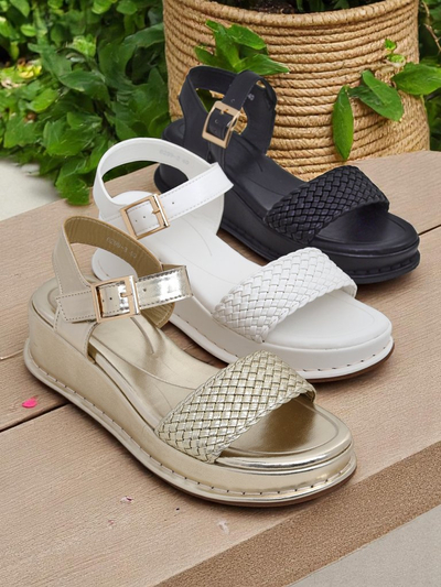 Sandales compensées Royalfashion pour femme avec bride tressée Fiolle