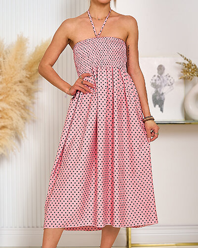 Royalfashion Robe à pois longueur genou pour femme