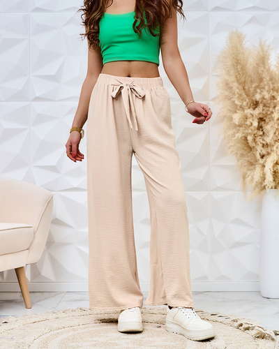 Royalfashion Pantalon large en tissu pour femme