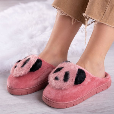 pantoufles roses avec l'image de Panda - Chaussures 1