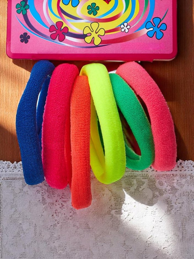 Royalfashion Lot de 6 élastiques à cheveux colorés Colora