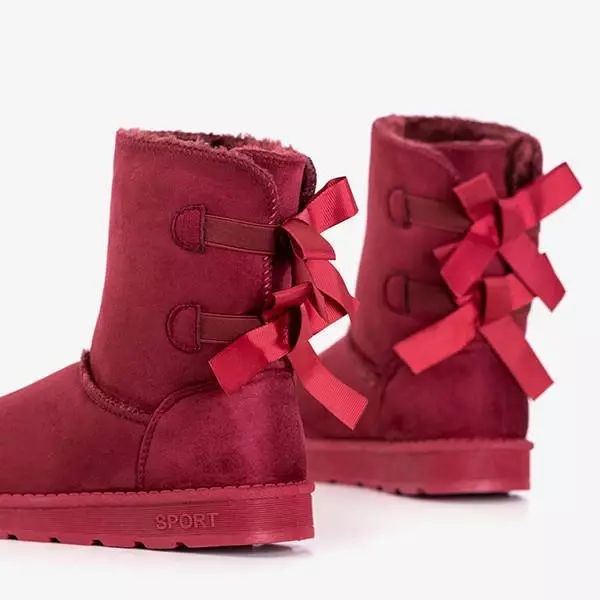 OUTLET Snow boots femme bordeaux à nœuds Pierina - Chaussures