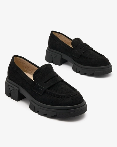 Royalfashion Mocassins ajourés femme noir Lace Glide