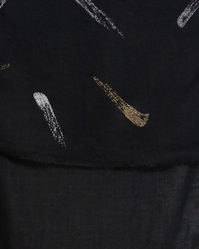 Royalfashion Echarpe fine pour femme noire avec paillettes