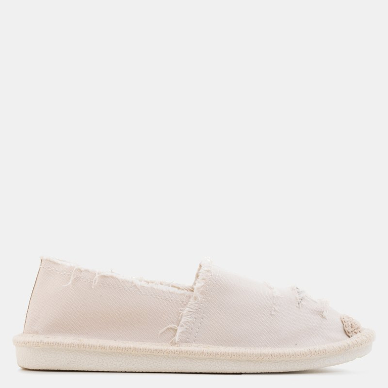 Espadrilles beiges pour femmes avec découpes Riev - Chaussures