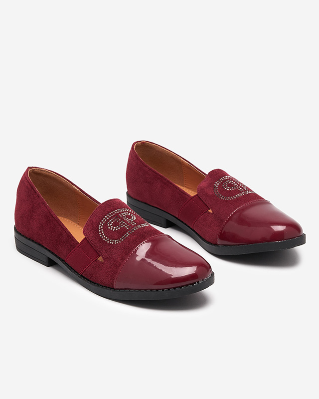 Mocassin femme bordeaux bout Velqi verni - Footwear
