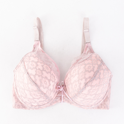 Soutien-gorge en dentelle rose et gris pour femmes - Sous-vêtements