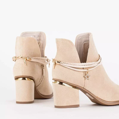 OUTLET Bottines beiges pour femme sur le poteau Sheea - Footwear