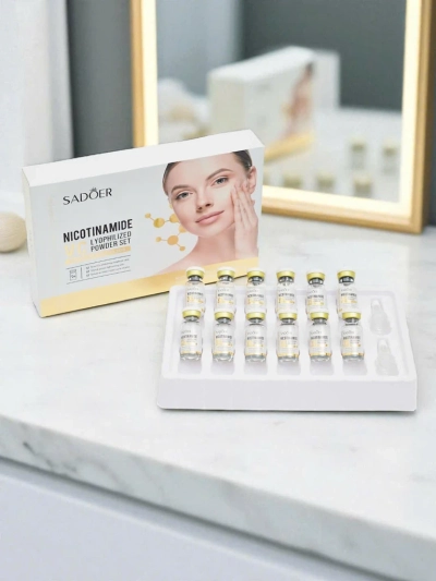 Sadoer Coffret de poudres lyophilisées de nicotinamide et de vitamine C