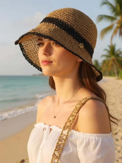 Royalfashion Chapeau de paille femme Sun Bloom