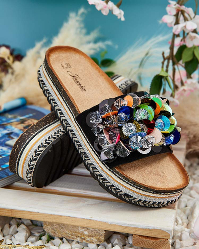 Royalfashion Tongs Loassa à strass pour femme