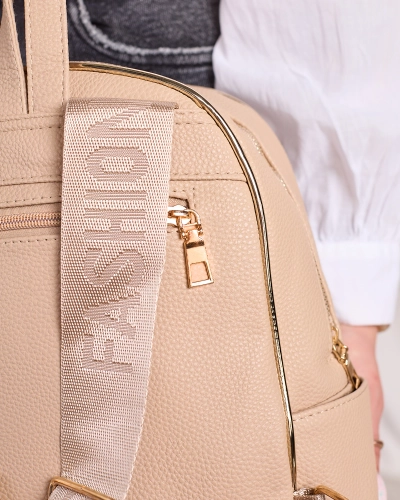 Royalfashion Petit sac à dos en éco-cuir beige pour femme