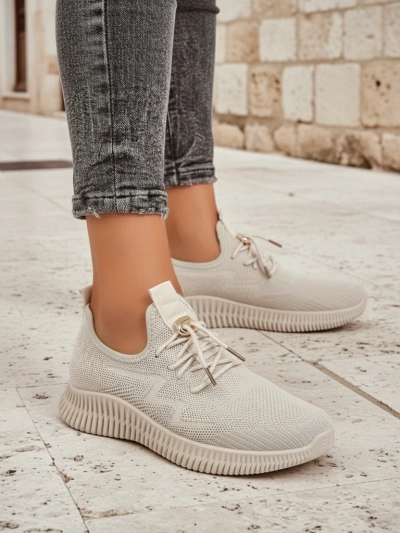 Aurelia Bianca - Baskets blanches pour femmes Royalfashion sur semelle plate