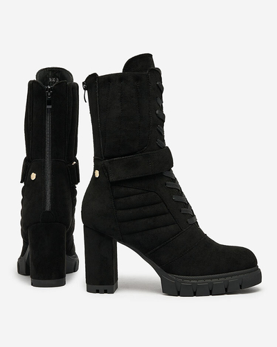 Royalfashion Bottes à talon aiguille Sehhra isolées pour femme, noires