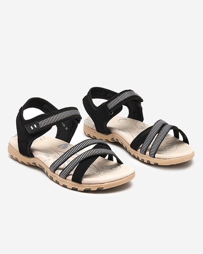 OUTLET Sandales à semelles plates noires pour femmes Weirovi- Shoes