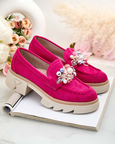 Royalfashion Mocassins pour femme avec cristaux colorés Glam