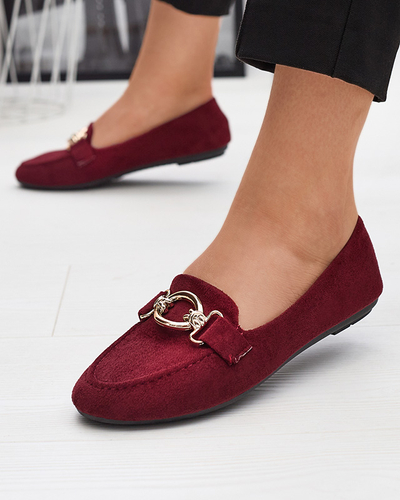Mocassins en éco-daim bordeaux Brussi - Footwear