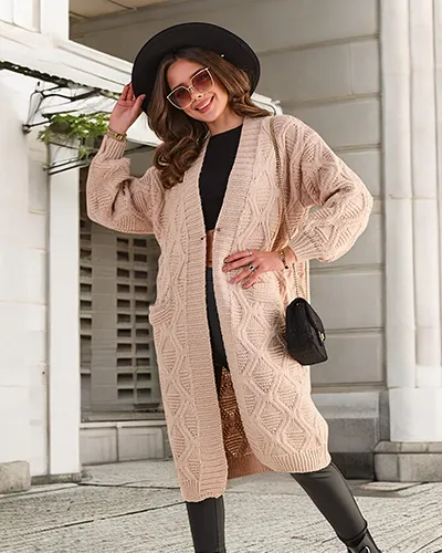 Royalfashion Poncho pull femme tricoté