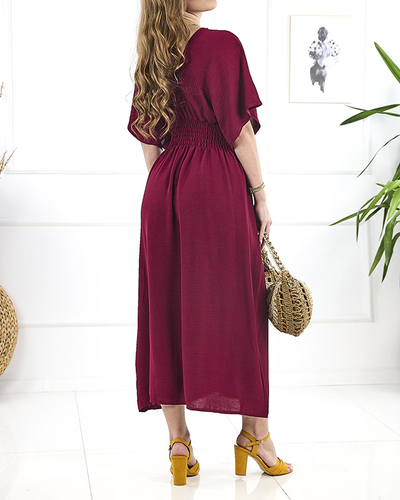 Robe midi marron pour femme TAILLE PLUS- Vêtements