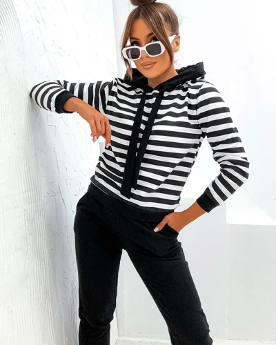Royalfashion Ensemble coton rayé pour femme