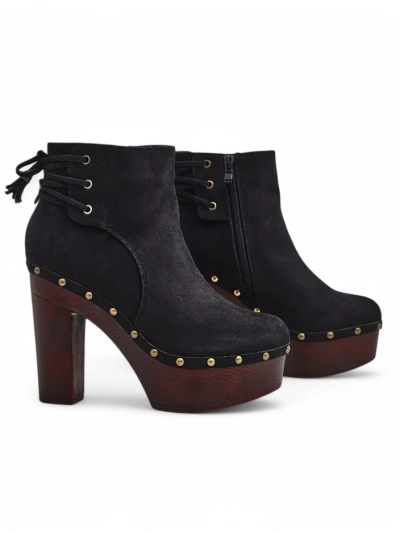 Royalfashion Bottines pour femmes à talon bloc Bezollos