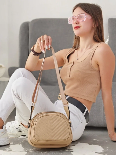 Royalfashion Petit Sac à Main Demi-Rond pour Femmes en Éco-Cuir