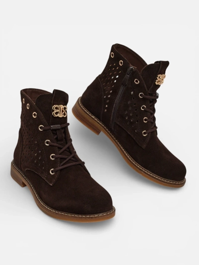 Bottines ajourées pour femmes en cuir naturel Aurelias